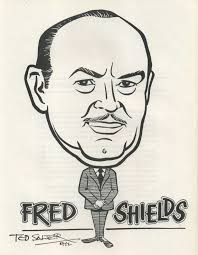 Fred Shields caricature 1988 from The Magic Castle Walls of Fame book by  Salter
