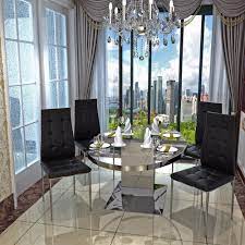 Find great deals on ebay for black leather dining chair. Faux Leather Dining Chair Black High Back Chrome Leg Button Tufted 4pcs Lot Dining Room Chair Dropshipping Dining Chair Black Dining Room Chairsdining Chair Aliexpress