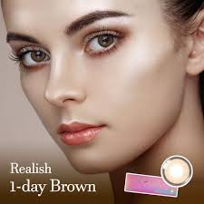 Realish 1-Day Brown (10P) Coloured Korean Contact Lenses