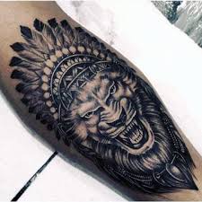 Traditional style native american tattoos. 100 Native Black White Lion Leg Tattoo Design Png Jpg 2021