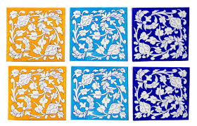 Upstairs, the kitchen is a unique layout with lots of cabinet space and natural sunlight. Shiv Kripa Blue Pottery Decorative Seamless Boarder Tiles Ceramic Kitchen Washroom Tile Handmade Tabletop Interior Exterior Flooring Wall Tiles 6 X 6 Inch Set Of 6 Tiles Multi Color Shivkripa Pottery