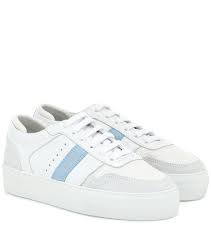 Axel Arigato Detailed Platform White Dusty Blue Leather Women S Sneakers Modesens