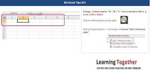 Change Column Reference To R1c1 Column Reference Excel