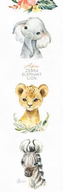 Des images provenant de chai lai orchid, un parc pour éléphants. Africa Zebra Elephant Lion Watercolor Little Animals Clipart Etsy Animaux D Aquarelle Dessins Mignons Animales