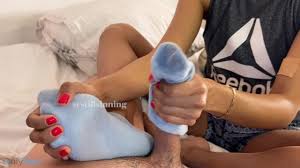 YOUR Cock in my DIRTY Workout Sock 😈Big LOAD inside my Ankle Sock  (sockjobhandjob)