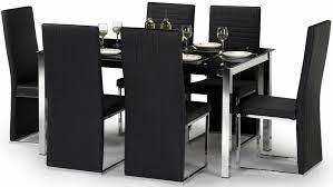 Uk furniture point's designer glass extending dining table with 6 chairs dining table features: Julian Bowen Tempo Glass Black And Chrome Dining Table And 6 Chairs