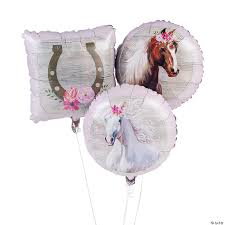 Rustic horse birthday party ideas that we love from this fun day include: Horse Party 18 Mylar Balloons
