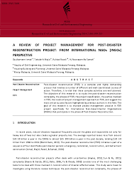 Emergency response plan name of manufacturer: Pdf A Review Of Project Management For Post Disaster Reconstruction Project From International Ngos Ingos Perspective Dzulkarnaen Ismail Macpm Academia Edu