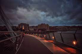 The Peace Bridge Derry Londonderry Northern Ireland Handrail Lighting Step Lighting Londonderry