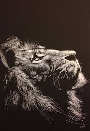 The King Lion Drawing White Gel Pen Lion Drawing Lion Art Lion Sketch