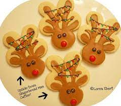 Reindeer upside down with hanging stars on antlers. Upside Down Gingerbread Man Cutter Reindeer Cookies Christmas Baking Christmas Sweets