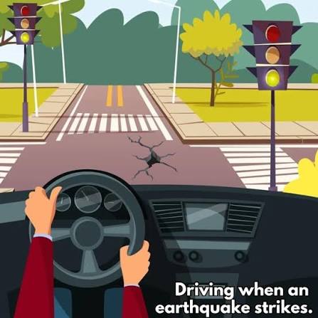 Stay safe on the roads! 🚗💨 Do you know what to do if an earthquake hits  while you're behind the wheel? Preparation is key to staying safe. Share  this with a friend