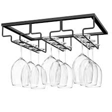 Maybe you would like to learn more about one of these? Nuovoware Wine Glass Rack Wine Glass Hanger Rack Under Cabinet Stemware Wine Glass Holder Storage Hanger For Bar Kitchen Cabinet 3 Rows Black Buy Online In Antigua And Barbuda At Antigua Desertcart Com