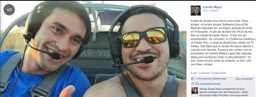 Amigos postam foto antes de avião cair