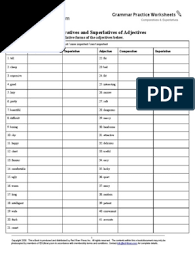 Maybe you would like to learn more about one of these? Comparatives Superlatives Worksheet With Answers 1 1 1 2 Pdf E Books Adjective