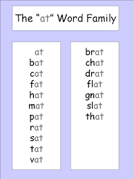 At Color List Word Family Worksheets Word Families Phonics Reading