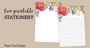 Printable lined paper a4 size. Free Printable Floral Stationery Paper Trail Design