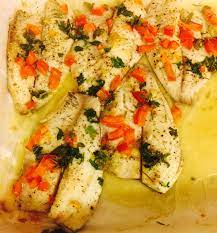Baked Talipia Fish Amnon Olive Oil Touch Of Dried Rosemary And Dried Dill Freshly Minced Garlic Kosher Salt Cooking Recipes Talipia Recipes Shrimp Dishes