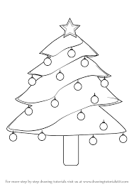 Learn How To Draw Decorated Christmas Tree Christmas Step By Step Drawing Tutorials