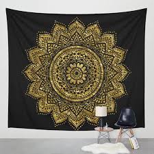 What we love about macramé wall hangings is that they are aren't static accessories. Mandala Tapestry Black And White Indian Hindu Wall Hanging Bohemian Wall Decor Walmart Com Walmart Com