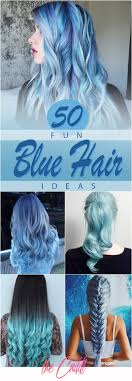 Wing eyeliner in pencil and liquid for the side. 50 Fun Blue Hair Ideas To Become More Adventurous In 2020