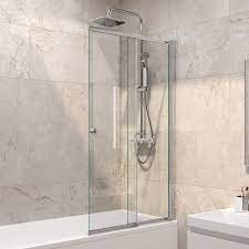 Luxury Sliding Bath Shower Glass Extending Screen Reversible Door Panel Ibathuk Amazon Co Uk Kitchen Hom Bath Screens Bath Shower Screens Shower Over Bath