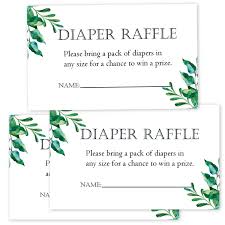 Funny baby shower invitations is can look from many ways. Amazon Com 50 Pack Greenery Diaper Raffle Tickets For Baby Shower Baby Shower Invitations Insert Cards Bring A Pack Of Diapers To Win Favors Baby Shower Games Baby