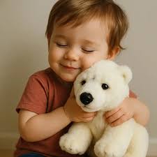 soft plush white bear teddy mouth realistic