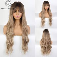 Long curly hairstyles for natural hair. Buy Blonde Unicorn Black Brown Gradient Light Brown Long Curly Hair With Bangs Beautiful Lady Synthetic Wig Hair At Affordable Prices Free Shipping Real Reviews With Photos Joom