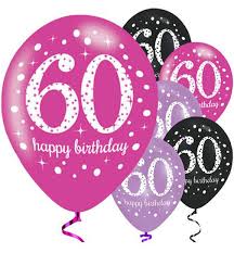 Geburtstag gratuliert man dem chef, seinem vater oder mutter, oma oder opa oder. 6 Luftballons Pink Schwarz Lila 60 Geburtstag