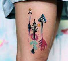Renkli Ok Dovmeleri Colorful Arrow Tattoos Dovmeli Kadin Dovme Soyut Dovmeler
