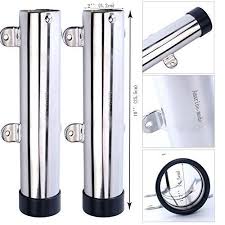 This is certainly the cheapest way to get rod holders on a kayak, but they're probably the hardest to install. Pair Flush Mount 30 Degree Stainless Steel Fishing Rod Holders For Boat Marine Fishing Equipment Sporting Goods