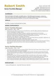 This was instrumental in a. Senior Facilities Manager Resume Samples Qwikresume
