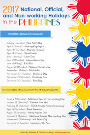 Check sarawak federal and state public holidays for the year 2017. 2017 Official Non Working Holidays In The Philippines