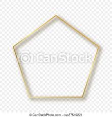 Collection by hugarflug playful workshops. Gold Glowing Pentagon Shape Frame With Shadow Isolated On Transparent Background Shiny Frame With Glowing Effects Vector Canstock