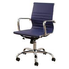 By jayden creation (124) 25.5 in. Jackson Silver Finish Leather Office Chair Navy Blue Abbyson Living Target