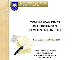 Departemen pendidikan nasional sekolah menengah. Tata Naskah Dinas Di Lingkungan Pemerintah Daerah Ppt Download