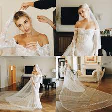 Hailey Bieber Baldwin Celebrity Wedding Dresses Elegant Wedding Dress Hailey Baldwin Wedding Dress