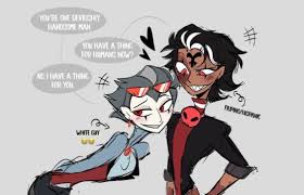 Blitzø and Stolas in human form || art by @TeaTheKook on twitter : r HelluvaBoss