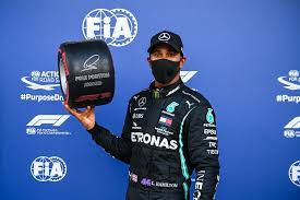 Mercedes driver lewis hamilton holds off max verstappen's red bull for victory in an extraordinary finish to the bahrain grand prix. Lewis Hamilton With His Pirelli Pole Position Award Trophy At Sochi Formula1