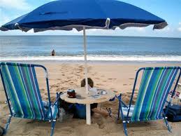 Beach Chairs Umbrellas And Flip Flops Beach Cabin Beach Table Beach Living
