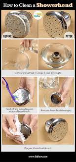 Allow your shower to run for about a minute so that the bleach and any remaining cleaning product are rinsed. How To Clean A Shower Head With Baking Soda And Vinegar Fab How