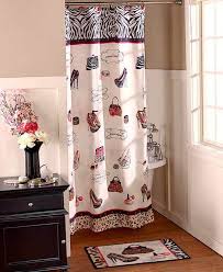 Hollywood Glamour Chic Fashion Diva Shoe Shower Curtain Leopard Zebra Bath Set Curtains Shower Curtain Sets Shower Curtain