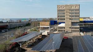 Solar-powered Hotel Marcel rooftop in New Haven Connecticut