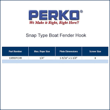 Perko Chrome Snap Type Boat Fender Hook