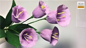 How To Make Morning Glory Flower With Paper Making Morning Glory By Crepe Paper Youtube Paper Flower Kit Paper Flower Tutorial Flower Crafts