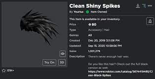 Roblox hair codes and ids list. Youri Hoek On Twitter Even Though It S Not One Of My Personal Favorites The Clean Shiny Spikes Just Became My First Ever Ugc Item To Reach 1 000 000 Sales Thanks Guys Very Cool