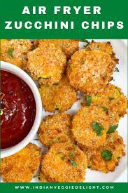 Air Fryer Zucchini Chips Recipe Indian Veggie Delight Recipe In 2021 Air Fryer Recipes Vegetarian Veggie Delight Air Fryer Recipes Breakfast