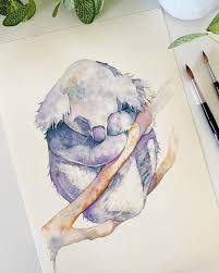 Louise De Masi On Instagram I Ve Started Working On A Skillshare Tutorial Of This Little Fur Ball I K Original Animal Art Watercolor Artists Animal Drawings