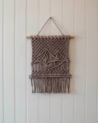 Mountain Macrame Wall Hanging Taupe Fiber Art Mountains Etsy Macrame Wall Hanging Macrame Wall Art Bohemian Wall Decor